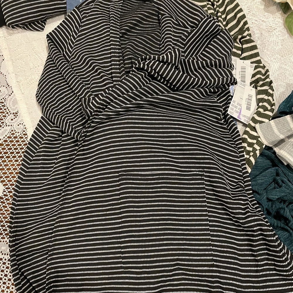 Lularoe Black and white stripe sweater. Sarah long sleeve